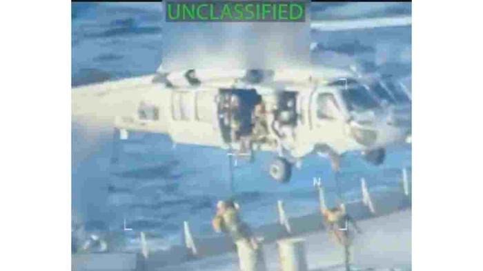 Tangkap layar dari video yang diunggah Jaksa Agung AS Pam Bondi pada hari Rabu (10/12/2025) setelah AS menyita sebuah kapal tanker minyak besar di lepas pantai Venezuela.