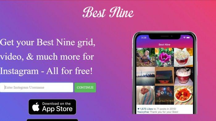 Bestnine.co, laman untuk membuat kolase sembilan momen terbaik di sepanjang tahun.