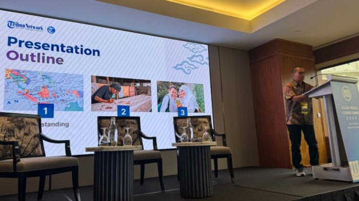 TANTANGAN MEDIA - Chief Executive Officer (CEO) Tribun Network Dahlan Dahi tampil sebagai pembicara pada WAN-IFRA Asian Leader Media Summit 2025, Rabu (5/11/2025).