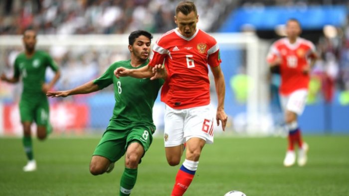 Rusia vs Arab Saudi: Rusia Unggul 2-0 di Babak Pertama