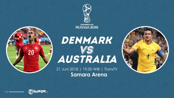 Jadwal Live Piala Dunia 2018, Denmark Vs Australia Pukul 19.00 di Trans Tv: Penentuan Socceroos