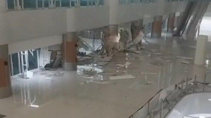 Badai Angin Kencang, Dinding Gymsum di Bandara Kertajati Jebol, PT BIJB Pastikan Tak Ada Korban Jiwa