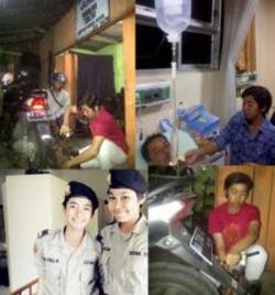 Bripda Eka, Polwan Berparas Ayu Nyambi Menjadi Penambal Ban