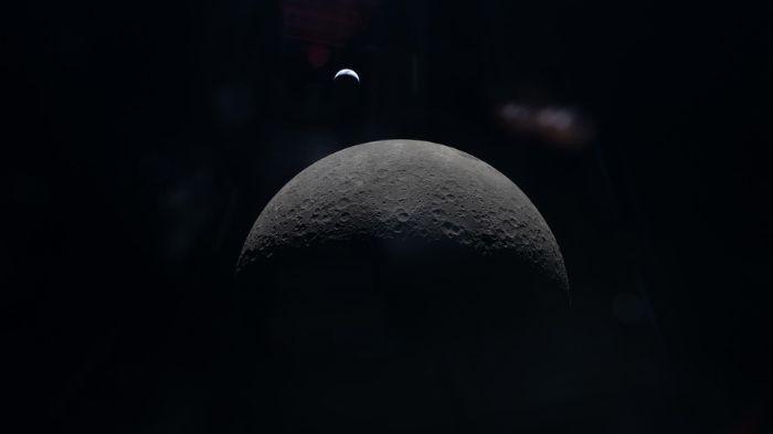 foto samar bumi di atas sisi jauh bulan