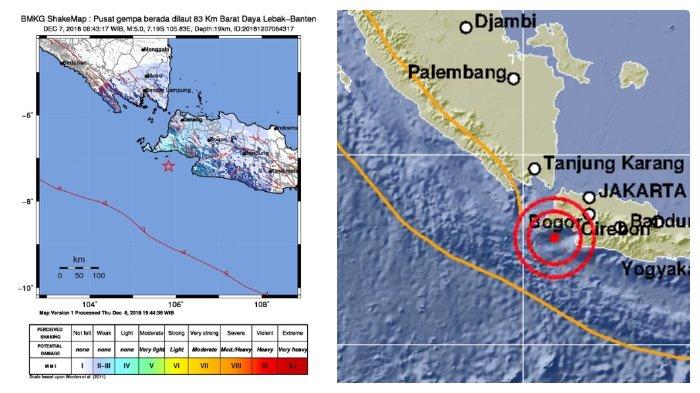 Gempa Berkekuatan 5 SR Mengguncang Lebak Banten Jumat Pagi, 7 Desember 2018