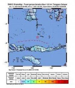 Gempa 5,5 SR di Kepulauan Selayar, Guncangannya Terasa Sampai ke Wilayah Denpasar