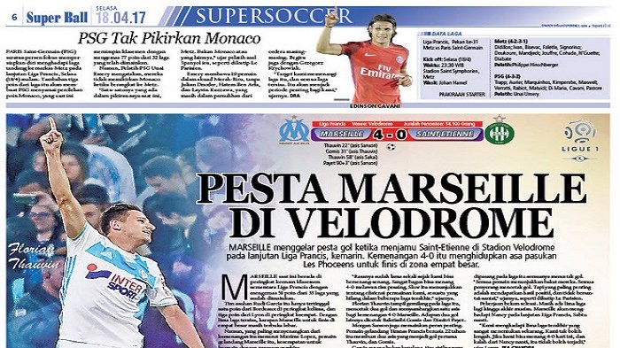 Pesta Gol Marseille di Velodrome
