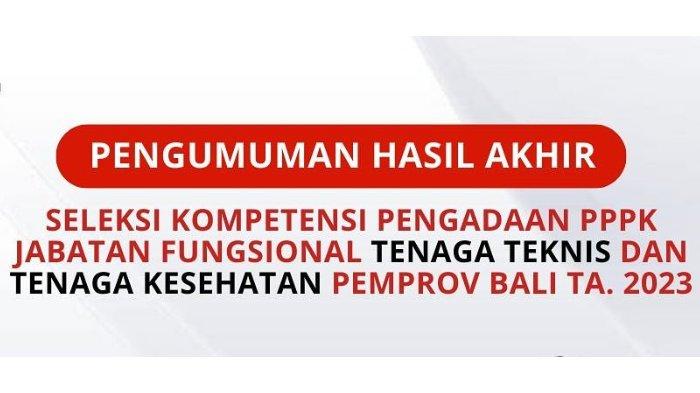 Link Pengumuman Hasil Akhir PPPK Provinsi Bali 2023 dan Tahapan Selanjutnya bagi Peserta Lolos