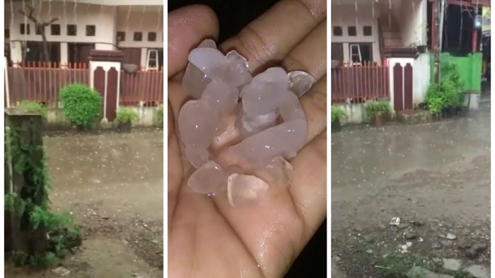 Hujan Es Melanda Kota Depok Selama Setengah Jam