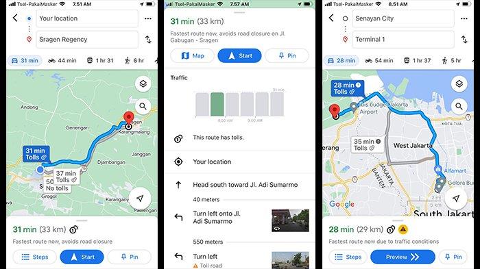 Google Maps Kini Punya Fitur Baru, Bisa Tampilkan Tarif Jalan Tol