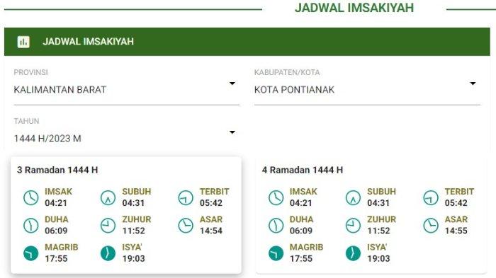 Jadwal Imsakiyah Puasa Ramadhan 2023 Kota Pontianak, Sabtu 25 Maret 2023