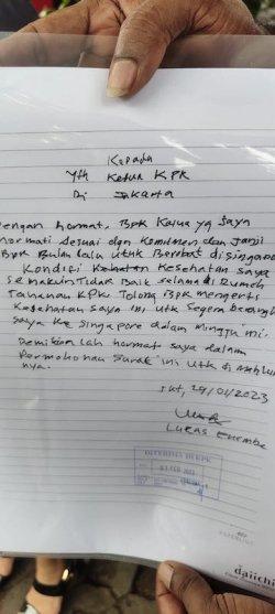 Ini Isi Surat Lukas Enembe untuk Ketua KPK Firli Bahuri