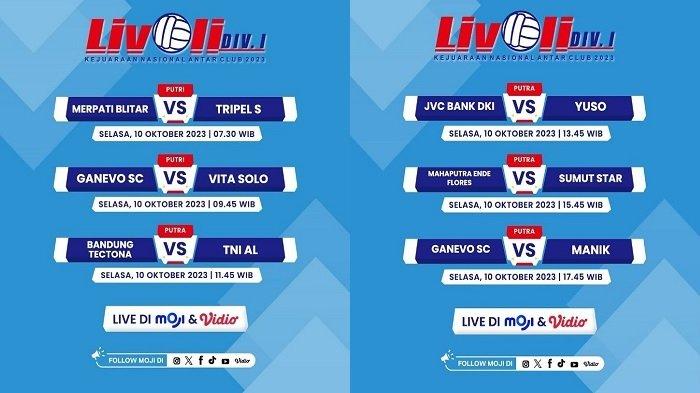 Siaran Langsung Live Streaming Livoli Divisi 1 2023, Enam Laga di Moji TV dan Vidio.com