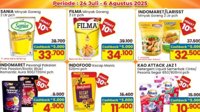KATALOG PROMO HARI INI - Tangkap layar akun Instagram Indomaret yang diunggah pada Selasa (30/7/2025). Berikut daftar produk dalam katalog promo Alfamart dan Indomaret untuk periode 6 Agustus 2025 dan 15 Agustus 2025