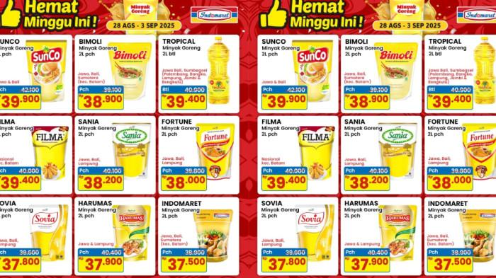 KATALOG PROMO HARI INI - Tangkap layar akun Instagram Indomaret yang diunggah pada Senin(1/9/2025). Berikut daftar produk dalam katalog promo Alfamart dan Indomaret untuk periode sampai 3 September 2025