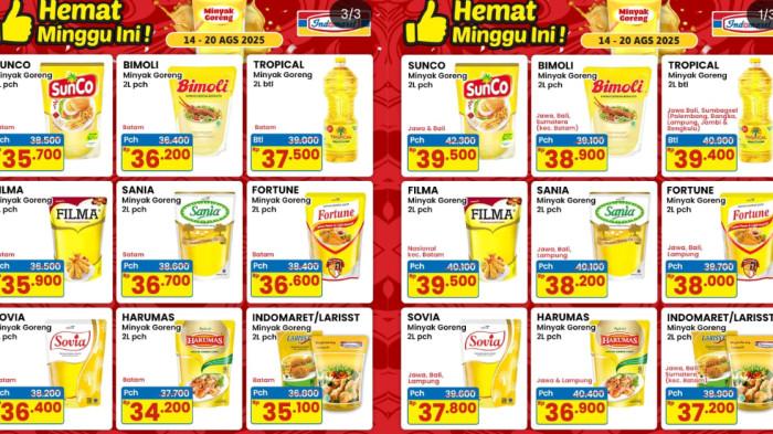 KATALOG PROMO JSM - Tangkap layar akun Instagram Indomaret, Alfamart, dan Superindo yang diunggah pada Kamis (14/8/2025). Berikut daftar produk dalam katalog promo JSM Indomaret, Alfamart, Superindo untuk periode 15-17 Agustus 2025