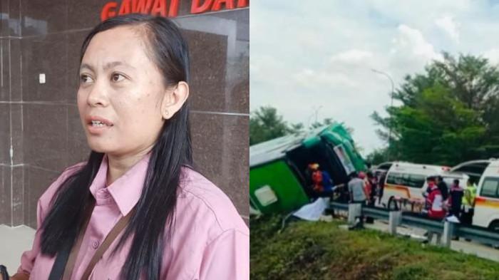 KECELAKAAN BUS - Ryan penumpang bus yang alami kecelakaan di Tol Pemalang ungkap detik-detik kejadian, Sabtu (25/10/2025) dan kondisi bus setelah kejadian.