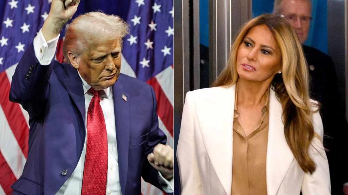 kolase Presiden AS, Donald Trump dan istrinya, Melania