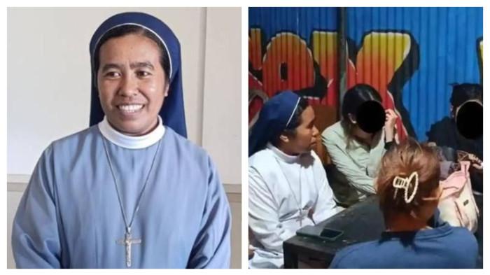 SUSTER IKA - Sosok Suster Fransiska Imakulata atau Suster Ika viral usai berhasil menyelamatkan 13 perempuan warga Jabar yang jadi korban TPPO  di Sikka, NTT.