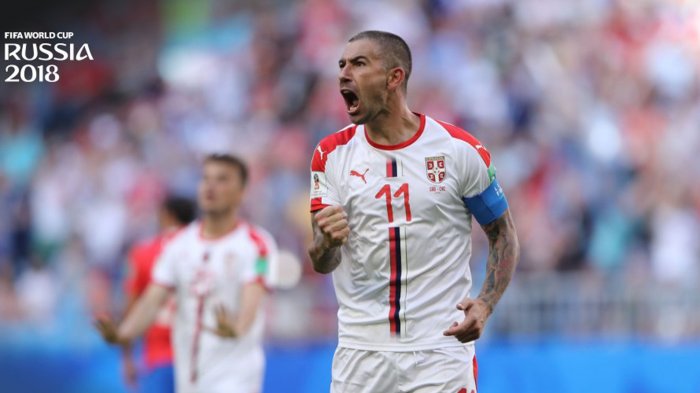 Sepakan Bebas nan Indah Aleksandar Kolarov Bawa Serbia Menang 1-0 atas Kosta Rika
