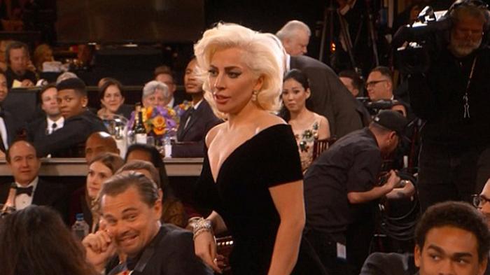 Ekspresi Lucu Leonardo DiCaprio Saat Disenggol Lady Gaga