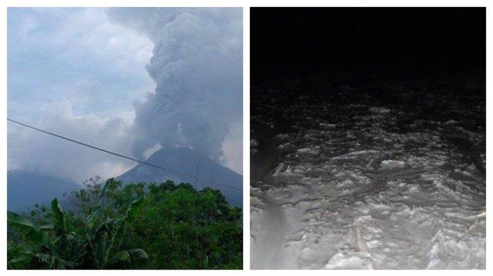 Banjir Lahar Dingin Gunung Lewotobi Menerjang Kali Waimuring, Jalan Penghubung Desa Terendam Lumpur