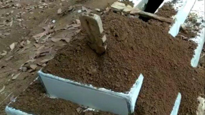 Makam yang dibongkar di TPU Pakemitan, Tasikmalaya. 