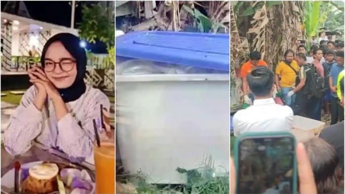 PENEMUAN MAYAT- Warga mengerumuni TKP penemuan jenazah wanita di Jalan Menteng 7, Gang Seorja 3, Kota Medan, Selasa (10/3/2026). Jenazah tahun ditemukan tanpa busana ini diletakkan di dalam kontainer yang dibuang di ladang pisang.