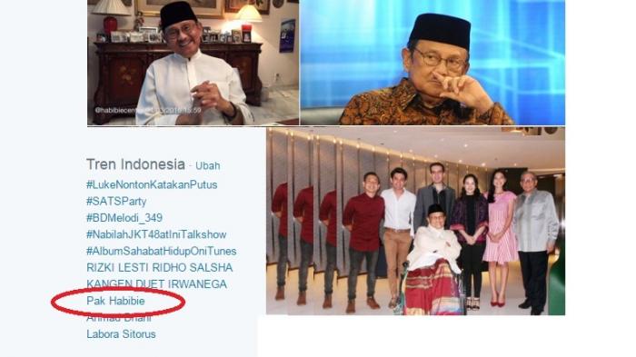Trending Topic Twitter! Di Bawah 'Pak Habibie' Ada 'Ahmad Dhani' lalu 'Labora Sitorus'