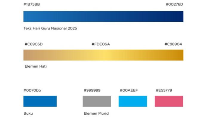 palet warna resmi identitas visual Hari Guru Nasional 2025