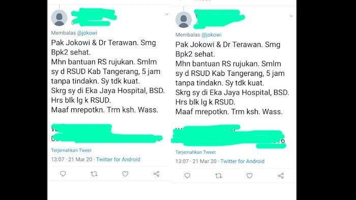 PDP virus corona sempat mengirim pesan ke Presiden Jokowi dan Menkes