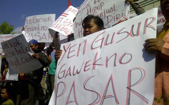 Pedagang Luar Kranggan 'Geruduk' DPRD Yogyakarta