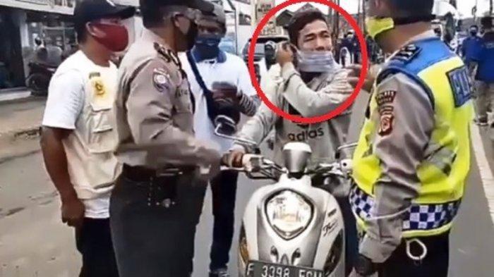 Seorang Pemuda Mengamuk dan Pukul Petugas di Check Point PSBB Bogor