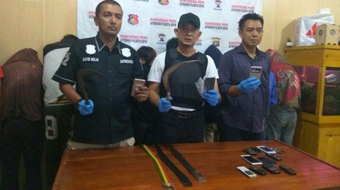 Polisi Ringkus Geng Penganiaya Pelajar di Kota Depok yang Bersenjata Clurit