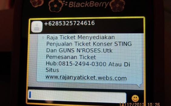 Waspada, Penipuan Konser Sting dan Guns N'Roses Lewat SMS