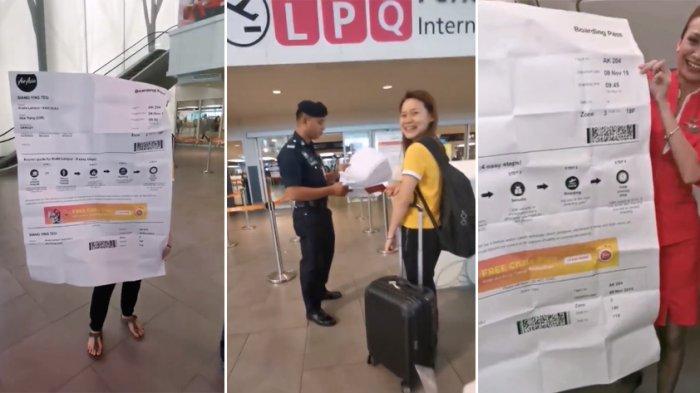 Viral di Medsos, Penumpang yang Bawa Boarding Pass Berukuran 1 Meter