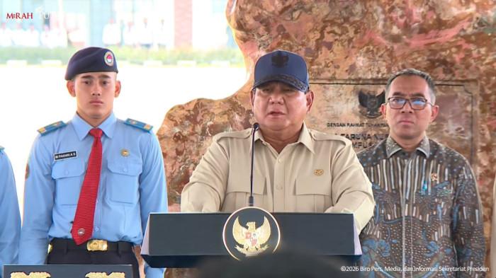Dalam foto: Presiden RI Prabowo Subianto saat peresmian SMA Taruna Nusantara Kampus Malang, Selasa (13/1/2026).