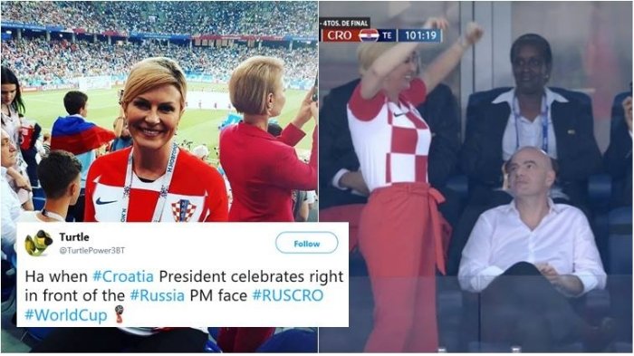 Viral, Presiden Kroasia Rayakan Kemenangan di Depan Perdana Menteri Rusia, Lihat Ekspresinya