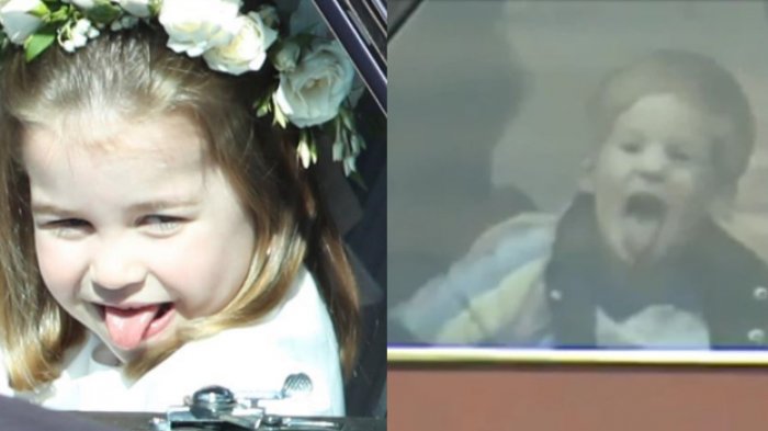 Julurkan Lidah Saat Royal Wedding, Princess Charlotte Ternyata Mirip Pangeran Harry Sewaktu Kecil