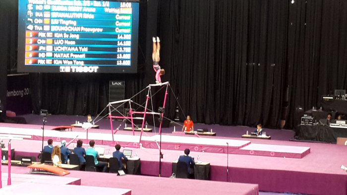 Cedera Siku, Pesenam Rifda Irfanaluthfi Kurang Maksimal di Alat Palang Bertingkat