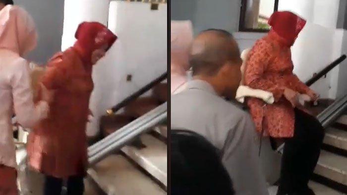 Kaki Belum Sembuh, Tri Rismaharini Akhirnya Terpaksa Naik Kursi Lift Yang Dipasangnya 4 Tahun Lalu