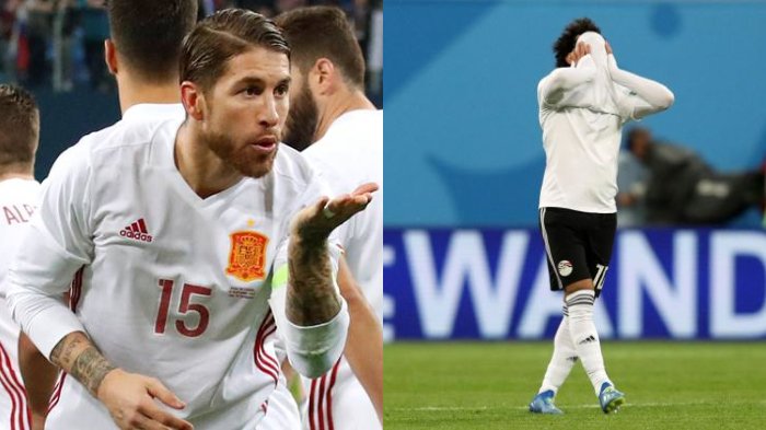 Sergio Ramos Ketahuan Rayakan Kesedihan Mohamed Salah saat Mesir Tersingkir dari Piala Dunia 2018