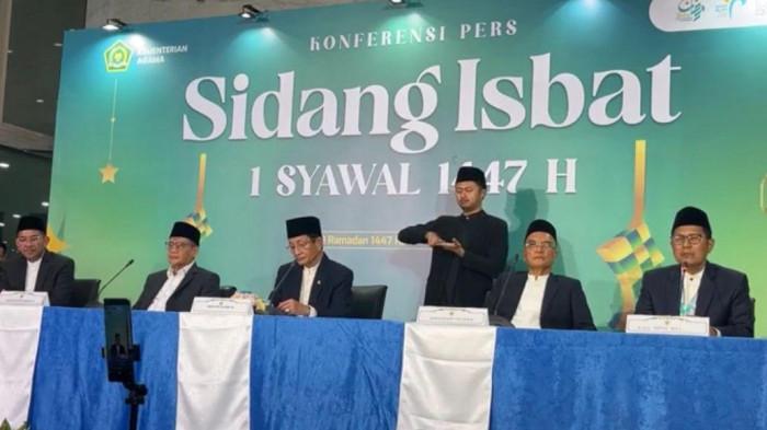 SIDANG ISBAT - Konferensi pers hasil sidang isbat 1 Syawal 1447 Hijriah, di Auditorium H.M Rasjidi, Kantor Kementerian Agama Thamrin, Kebon Sirih, Jakarta Pusat, Kamis sore (19/3/2026)/ Danang Triatmojo