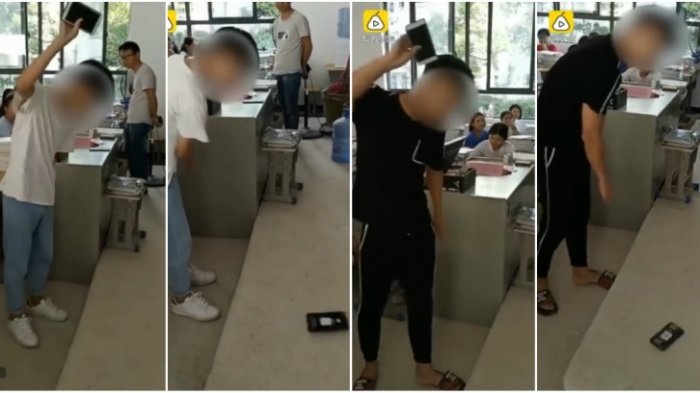 Ketahuan Bermain Ponsel di Kelas, Siswa di China Dipaksa Banting HP