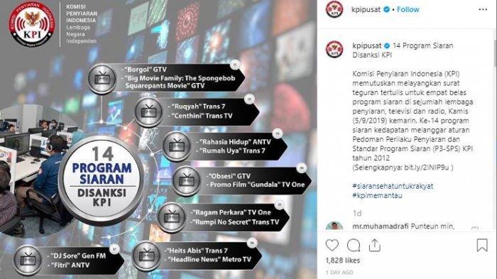 SpongeBob SquarePants Disanksi karena Ini, Promo Film Gundala & 12 Program Lain juga Ditegur KPI