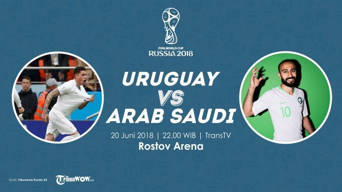 Piala Dunia 2018 Uruguay VS Arab Saudi Pukul 22.00 WIB di Trans Tv: Pertandingan ke-100 Luis Suarez