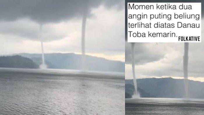 Viral Dua Angin Puting Beliung di Danau Toba, BMKG Imbau Warga Jauhi Pusaran Meski Tak Berbahaya