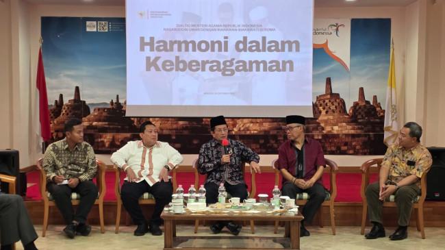 Menag Nasaruddin Umar Bahas Kerukunan dan Ekoteologi Bersama Biarawan-Biarawati di Vatikan