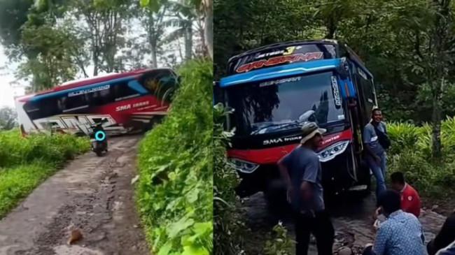 Bus Peziarah Makam Wali Songo Mendadak Nyasar ke Hutan Pati, Penumpang Panik