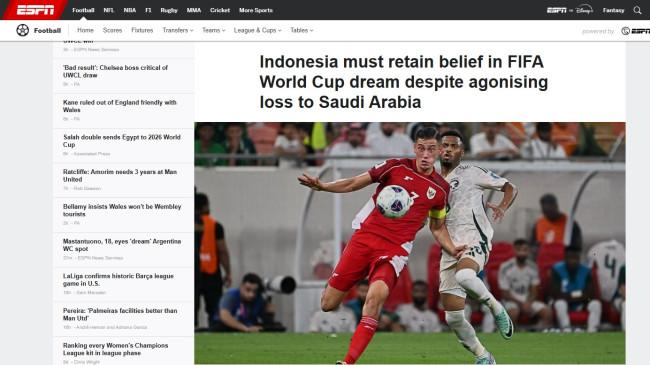 Media Bergengsi Luar Negeri Semangati Indonesia Lolos Piala Dunia, Kontroversi Arab Saudi